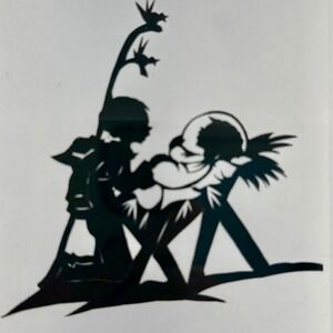 Orig Scherenschnitt Silhouette Art Framed German Paper Cutout of‎ baby Jesus